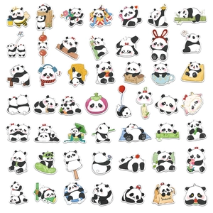 Lot de 50 autocollants panda imperméables pour décoration d'ordinateur et téléphone