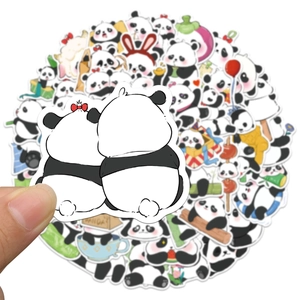50 autocollants panda mignons imperméables pour ordinateur et décoration DIY