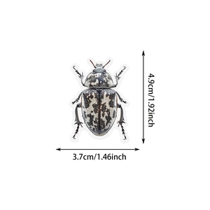 Detailed realistic beetle sticker with dimensions of 4.9cm by 3.7cm for nature scrapbooking