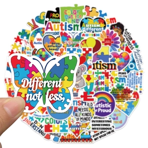 Pegatinas de PVC impermeables para el autismo con motivos de rompecabezas y mariposas