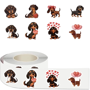 Cute Cartoon Dachshund Dog Reward Stickers For Kids Teachers Washi Paper Animal Labels For School Scrapbooking DIY Decoration