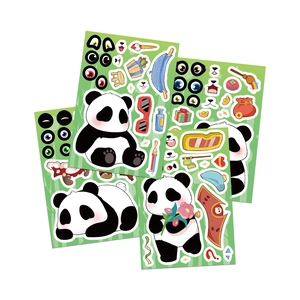 DIY Cute Panda Expression Sticker Set with 4 sheets for kids creative animal crafts