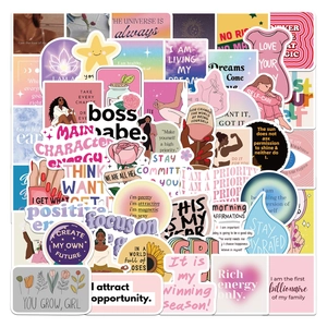 Autocollants Motivation Girl Power Imperméables PVC Vinyle Citations Esthétiques Décalcomanies pour Ordinateurs Gourdes DIY Scrapbooking