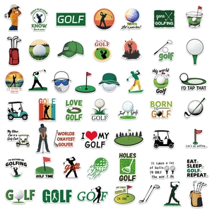 Set of 50 waterproof golf sports stickers for laptops, luggage, and skateboards