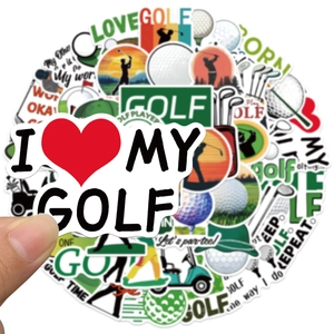 Waterproof golf stickers featuring diverse designs for laptops and luggage sports decor