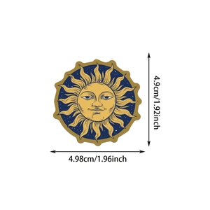 Gothic celestial sun sticker dimensions showing 1.96 by 1.92 inches on white background