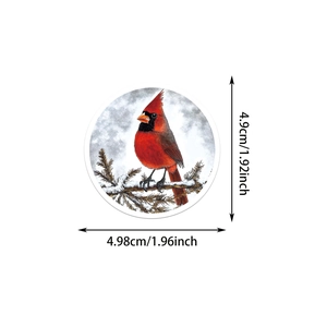 Detailed size specifications of realistic red cardinal bird graffiti sticker with dimensions