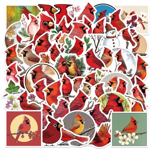Realistic Northern Cardinal Bird Stickers Nature Theme Waterproof PVC Decals For DIY Scrapbook Laptop Journal Decoration