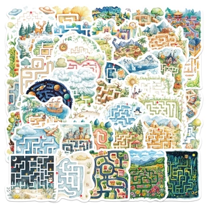 Adesivi per Giochi di Labirinto per Bambini Educativi Acquerello Puzzle Adesivi Impermeabili in PVC Decalcomanie Decorative