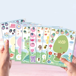 Creative garden animal DIY puzzle stickers for kids, waterproof cartoon reward stickers