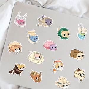 Set of 50 cartoon cat peekaboo stickers for decorating laptops and water bottles