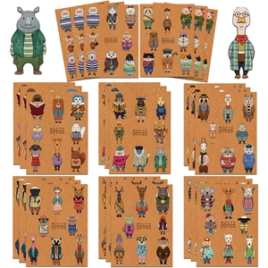 Autocollants OOTD Animaux Anthropomorphes Dessin Animé Imperméable PVC DIY Décalcomanies Décoratives Pour Scrapbook Journal Valise