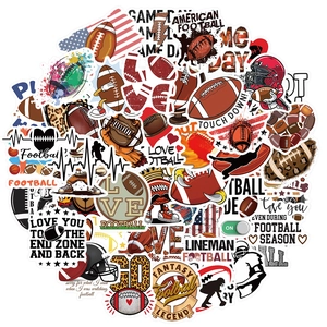 Assortiment détaillé d'autocollants de football américain avec motifs casques et ballons