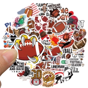 Lot de 50 autocollants de football américain imperméables pour déco DIY d'ordinateur