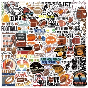 Vue détaillée d'autocollants de football américain étanches aux motifs sportifs