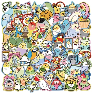Cartoon Papagei Vogel Aufkleber Wasserdicht PVC Tier Abziehbilder Für Kinder Scrapbooking Schreibwaren Journaling Laptop Flasche Dekoration Süßes Geschenk