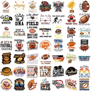 50 autocollants de football américain pour décorer ordinateur, skateboard et gourde