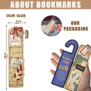 Set of 30 vintage paper bookmarks with floral and map designs for reading and gift decor