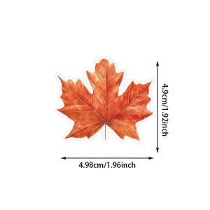 Ins-style autumn maple leaf PET sticker with dimensions 4.9cm by 4.98cm for scrapbooking