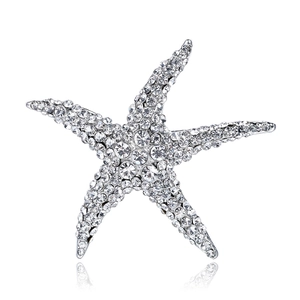 Spilla a Stella Marina in Lega di Lusso con Strass per Donna Elegante Spilla a Stella Marina per Abbigliamento Borse Gioielli