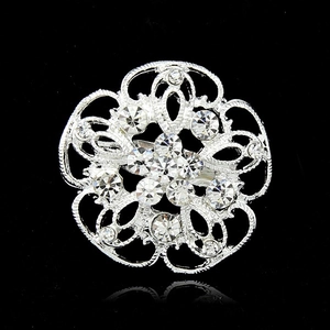 Elegante Legierung Blume Brosche Versilbert Hohl Strass Eingelegt Korsett Nadel Für Damen Täglich Bankett Mode Schmuck Geschenk