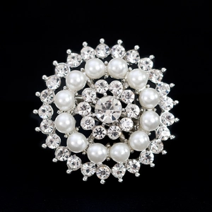 Élégante Broche Tournesol pour Femme en Alliage avec Strass et Künstliche Perles d'imitation Broche de Revers Bijoux Floraux Ronds