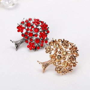 Spille a forma di albero con cristalli scintillanti in oro e argento da donna