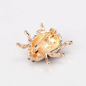 Creative ladybug insect brooch in gold plating with a secure rotary pin back fastener