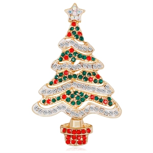 Spilla ad Albero di Natale alla Moda per Donna in Lega con Strass Distintivo ad Albero di Natale Gioielli per Feste e Vacanze Accessori Regalo