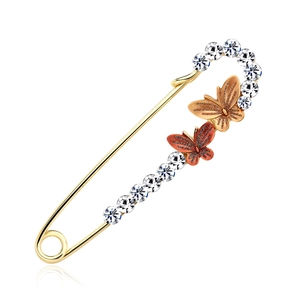 Elegante Spilla di Sicurezza in Lega a Forma di Farfalla Con Decorazione in Strass Fibbia per Sciarpa in Smalto Gioielli alla Moda da Donna
