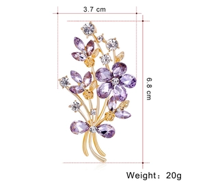 Gedetailleerde maattabel van de bloembrom met afmetingen 6,8cm x 3,7cm en 20g gewicht