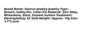 Specifications for luxury phoenix brooch: zinc alloy with rhinestones, 3.7x5.6cm, 10g