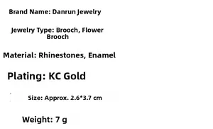 Detailed view of enamel moon castle brooch dimensions 2.6x3.7cm with rhinestone accents