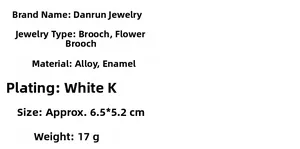 Detailed size and material specs for the dragonfly brooch with alloy and oil drip finish