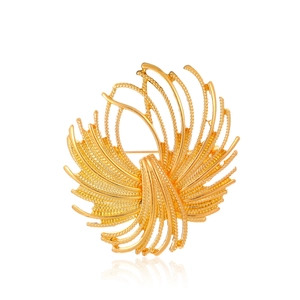 Élégante Broche Fleur Feu d'Artifice en Alliage de Zinc Pour Femmes Style Palais Français Épingle Corsage Dorée Pour Costume Manteau