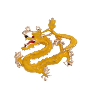 Broche Dragon de Style Chinois Alliage de Zinc Émail Strass Épingle de Revers pour Hommes Femmes Costume Animal Bijoux Vintage