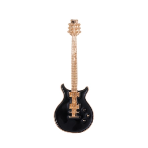 Vintage Smalto Chitarra Spilla Pin Per Uomo Donna Lega di Zinco Strumento Musicale Chitarra Elettrica Completo Corsage Gioielli