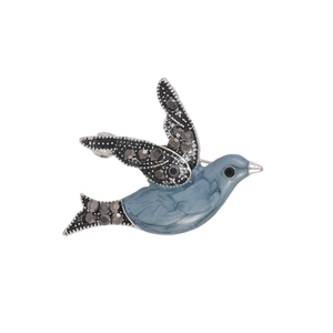 Vintage Flying Bird Peace Dove Brooch For Women Men Zinc Alloy Rhinestone Enamel Bird Pin Anti-Exposure Suit Corsage