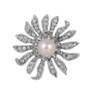 Élégante Broche Tournesol en Alliage Avec Künstliche Perle et Strass pour Femme Épingle à Fleur de Luxe pour Costumes Mariage Bijoux