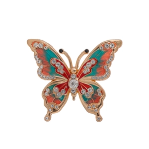 Elegante Legierung Schmetterling Brosche Strass Öltropfen Emaille Pin Für Damen Vintage Mode Schmuck Corsage Accessoires