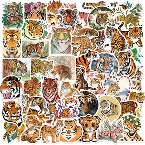 Cartoon Tiger Stickers Waterproof PVC Vinyl Decals For Laptop Skateboard Guitar Suitcase Water Bottle DIY Decorative Stickers