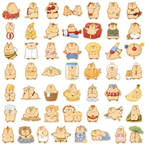 Lot de 50 autocollants marmotte mignons pour décoration de téléphone et gourde DIY