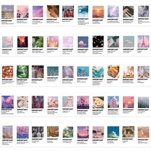 Set di 50 adesivi estetici stile Polaroid per laptop e decorazione di diari