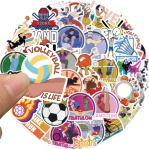 Set van 50 waterdichte sportstickers voor doe-het-zelf decoratie op koffers en drinkflessen