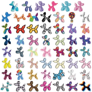 50pcs colorful balloon dog stickers for DIY luggage and laptop decoration
