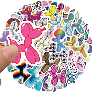 Waterproof rainbow balloon dog stickers for DIY laptop and suitcase decoration