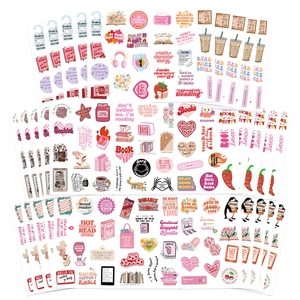 Adesivi Estetici in PVC Impermeabili a Tema Lettura per Laptop Telefono Scrapbooking Regalo per Amanti dei Libri