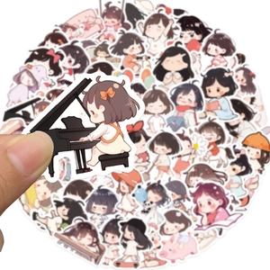 Lot de 64 autocollants mignons de dessin animé stickers étanches pour bagages et DIY