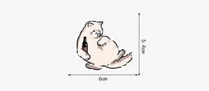 Dettaglio adesivo gatto fatto a mano impermeabile dimensioni 6cm per 5,4cm per valigie