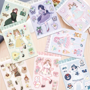 Set of 8 waterproof party girl stickers for DIY phone cases and laptops decoration